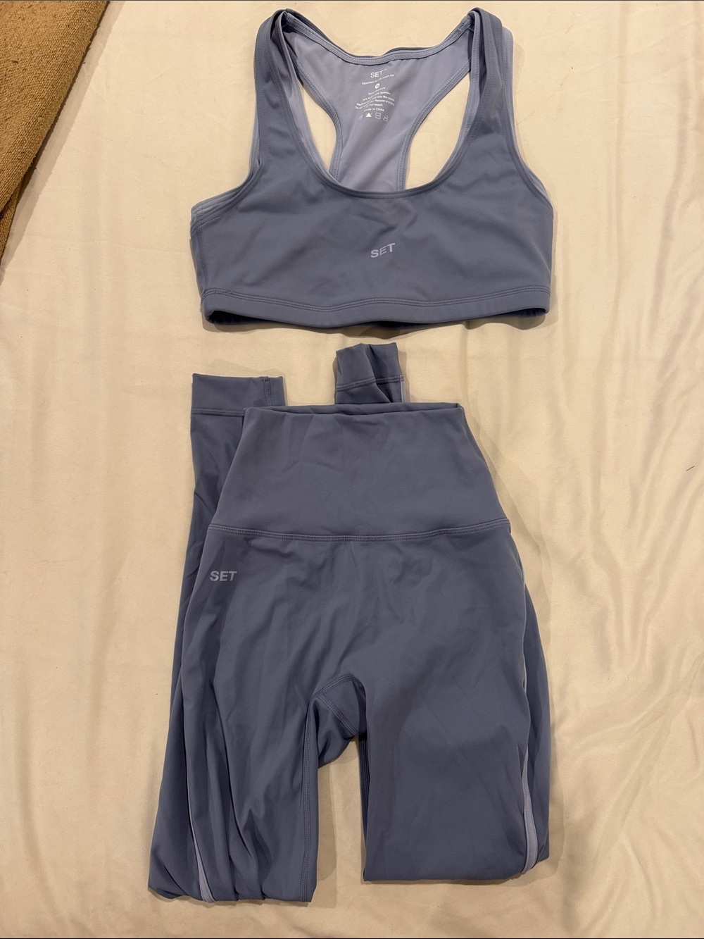 SET Active Sportbody Women's High-Waist Leggings and Bra in Blue M top S bottom